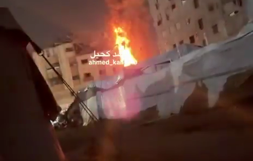Thumbnail preview image for the video titled: The moment Israel bombed houses in the west of Gaza City