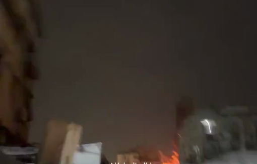 Thumbnail preview image for the video titled: The moment Israel bombed houses in the west of Gaza City