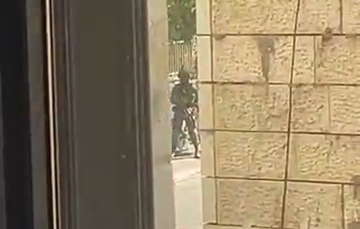 Thumbnail preview image for the video titled: Israeli forces abduct and abuse a Palestinian man during the ongoing incursion into Ramallah