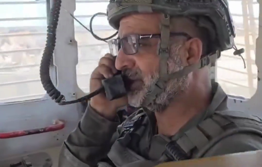 Thumbnail preview image for the video titled: The IDF's "Holy War", blowing the shofar while demolishing everything in Rafah