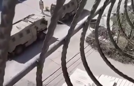 Thumbnail preview image for the video titled: Israeli forces surrounding Jenin hospitals, and spreading panic and terror among civilians