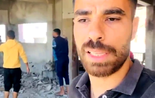 Thumbnail preview image for the video titled: Scenes from the Israeli massacre at Shuhada Al-Nuseirat School