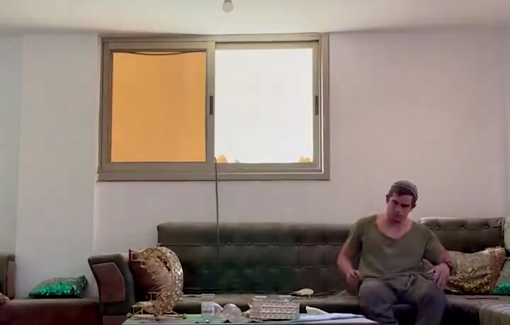 Thumbnail preview image for the video titled: Israeli athlete Achya Ben Harush posted his daily workouts from inside the homes of displaced Palestinians in Rafah