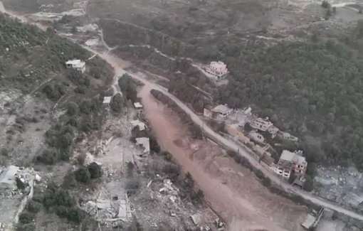 Thumbnail preview image for the video titled: The moment when the IDF blew up a hamlet in southern Lebanon