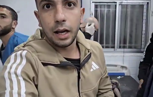 Thumbnail preview image for the video titled: Numerous children injured in Israeli night bombing in Gaza City